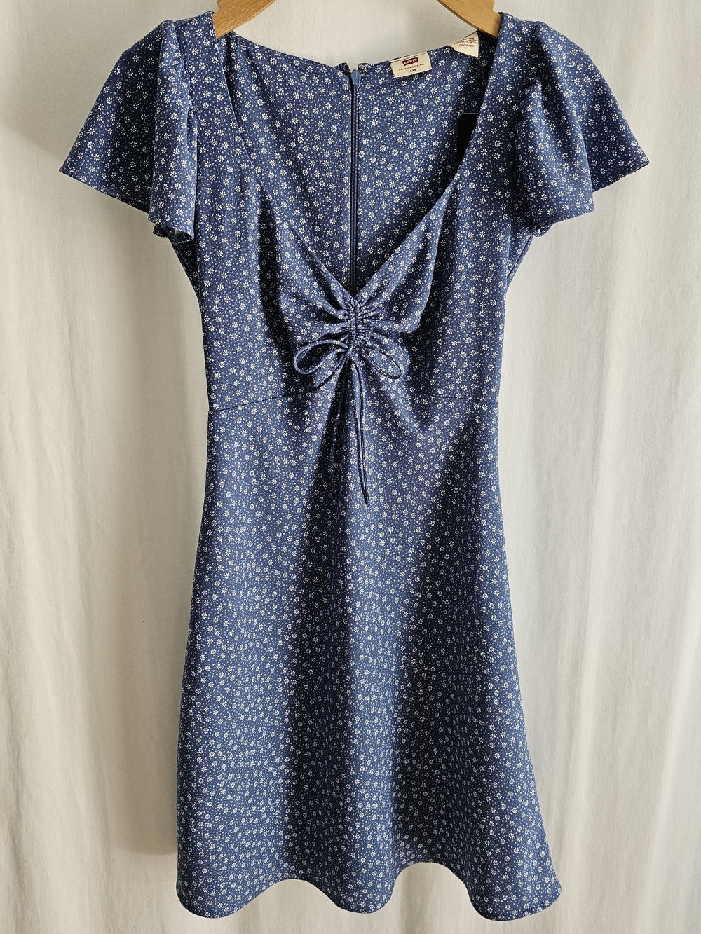 Levi's Blue & White Floral Delray Short Sleeve Mini Dress - Picture 4 of 15
